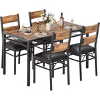 Set tavolo da pranzo marrone/grigio con sedie imbottite, 3 o 5 pezzi