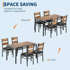 Set tavolo da pranzo marrone/grigio con sedie imbottite, 3 o 5 pezzi