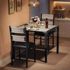 Set tavolo da pranzo marrone/grigio con sedie imbottite, 3 o 5 pezzi