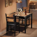 Set tavolo da pranzo marrone/grigio con sedie imbottite, 3 o 5 pezzi