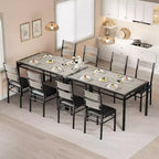 Set tavolo da pranzo marrone/grigio con sedie imbottite, 3 o 5 pezzi