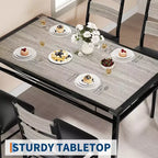 Set tavolo da pranzo marrone/grigio con sedie imbottite, 3 o 5 pezzi