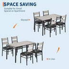 Set tavolo da pranzo marrone/grigio con sedie imbottite, 3 o 5 pezzi