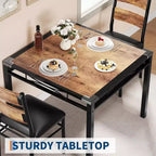 Set tavolo da pranzo marrone/grigio con sedie imbottite, 3 o 5 pezzi