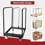 Carrello a Pannello Pieghevole in Acciaio Nero, Capacità 680 kg, Utilizzo da 1 Persona