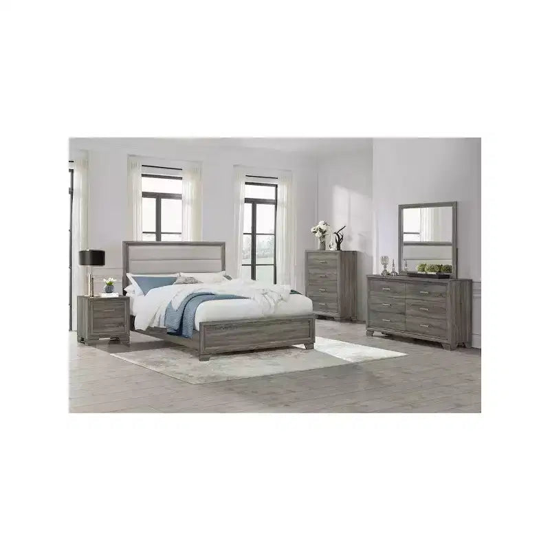 Comodino a 2 cassetti in rovere marrone con gambe affusolate, 1 persona