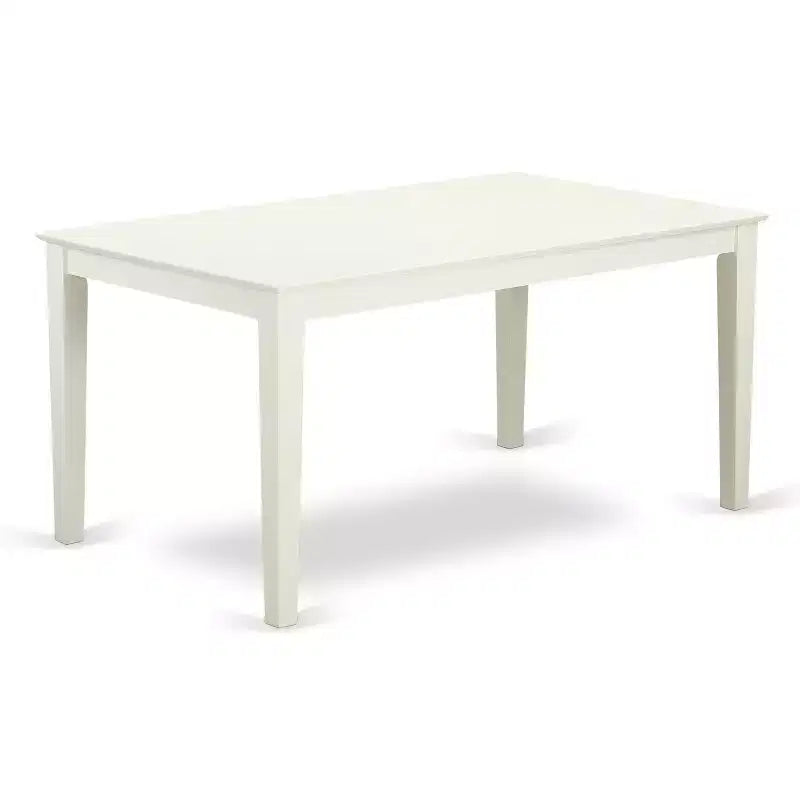 Tavolo da pranzo rettangolare 36"x60", piano in legno massello, 4 posti – Bianco lino / Mogano / Quercia