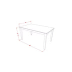 Tavolo da pranzo rettangolare 36"x60", piano in legno massello, 4 posti – Bianco lino / Mogano / Quercia