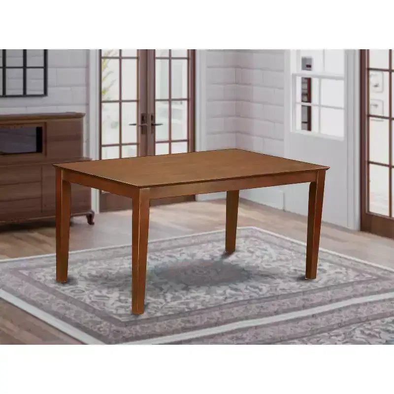 Tavolo da pranzo rettangolare 36"x60", piano in legno massello, 4 posti – Bianco lino / Mogano / Quercia