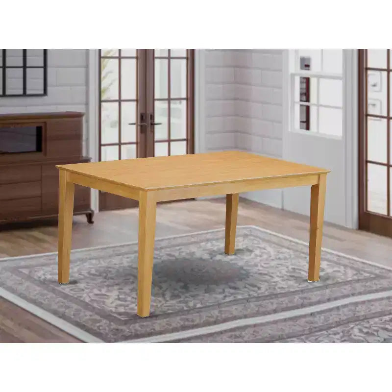 Tavolo da pranzo rettangolare 36"x60", piano in legno massello, 4 posti – Bianco lino / Mogano / Quercia