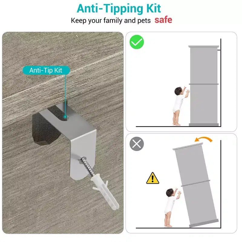 Mobile Contenitore Alto Grigio Autoportante con Ripiani Regolabili, Cassetto e 2 Ante – Singolo