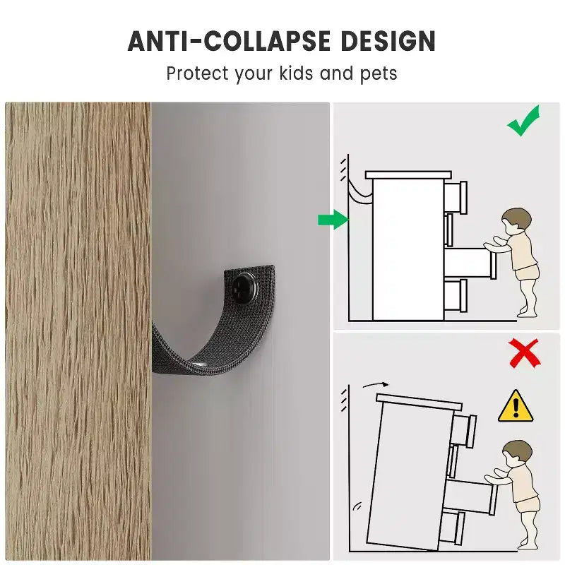 Mobile credenza con 2 ante, a listelli neri / rovere / bianchi – Montaggio da parte di un singolo utente