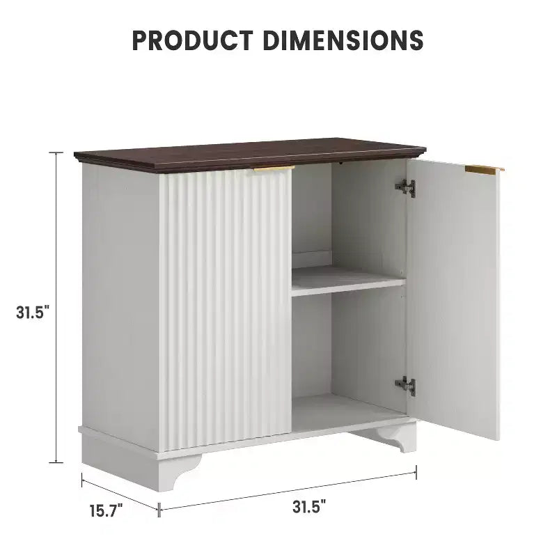 Mobile credenza con 2 ante, a listelli neri / rovere / bianchi – Montaggio da parte di un singolo utente