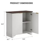 Mobile credenza con 2 ante, a listelli neri / rovere / bianchi – Montaggio da parte di un singolo utente