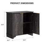 Mobile credenza con 2 ante, a listelli neri / rovere / bianchi – Montaggio da parte di un singolo utente