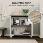 Mobile credenza con 2 ante, a listelli neri / rovere / bianchi – Montaggio da parte di un singolo utente