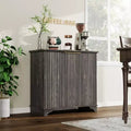 Fluted Sideboard Buffet Cabinet with Storage, 2 Door Kitchen Storage Cabinet, Coffee Bar Buffet Cabinetry with Adjustable Shelves