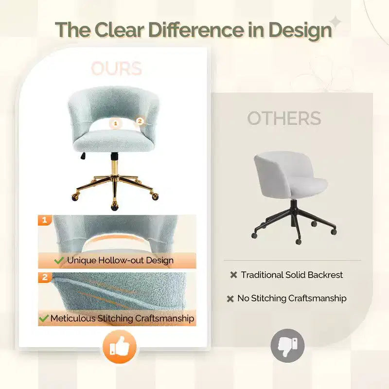 Sedia Girevole con Schienale ad Anello in Velluto, Vari Colori, Seduta Singola