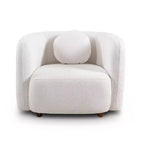 Poltrona d'accento in Bouclé Beige/Bianco, stile Japandi, 1 posto