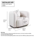 Poltrona d'accento in Bouclé Beige/Bianco, stile Japandi, 1 posto