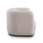 Poltrona d'accento in Bouclé Beige/Bianco, stile Japandi, 1 posto