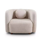 Poltrona d'accento in Bouclé Beige/Bianco, stile Japandi, 1 posto