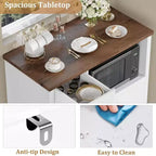 Credenza da cucina moderna con cassetto e doppia anta – Nero / Noce+Bianco / Colore legno – Per 1 utente