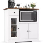 Credenza da cucina moderna con cassetto e doppia anta – Nero / Noce+Bianco / Colore legno – Per 1 utente