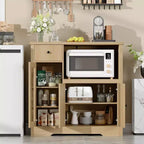 Credenza da cucina moderna con cassetto e doppia anta – Nero / Noce+Bianco / Colore legno – Per 1 utente