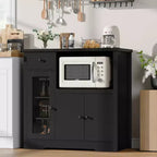 Credenza da cucina moderna con cassetto e doppia anta – Nero / Noce+Bianco / Colore legno – Per 1 utente