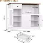 Credenza da cucina moderna con cassetto e doppia anta – Nero / Noce+Bianco / Colore legno – Per 1 utente