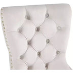 Sedia da pranzo in velluto, set da 2 – Nero/Crema/Grigio con telaio color oro