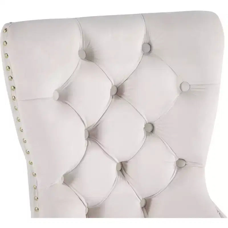 Sedia da pranzo in velluto, set da 2 – Nero/Crema/Grigio con telaio color oro