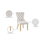 Sedia da pranzo in velluto, set da 2 – Nero/Crema/Grigio con telaio color oro