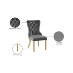 Sedia da pranzo in velluto, set da 2 – Nero/Crema/Grigio con telaio color oro