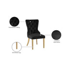 Sedia da pranzo in velluto, set da 2 – Nero/Crema/Grigio con telaio color oro