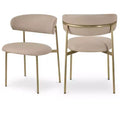 Meridian Furniture,Lupita Taupe Vegan Leather Dining Chair, Set of 2