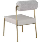 Sedia da pranzo Taupe Boucle e pelle vegana, set da 2