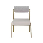 Sedia da pranzo Taupe Boucle e pelle vegana, set da 2