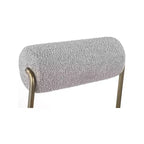 Sedia da pranzo Taupe Boucle e pelle vegana, set da 2