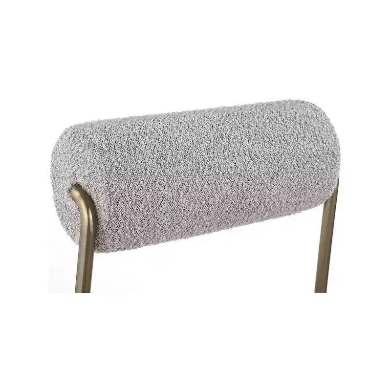Sedia da pranzo Taupe Boucle e pelle vegana, set da 2