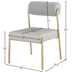 Sedia da pranzo Taupe Boucle e pelle vegana, set da 2