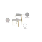 Sedia da pranzo Taupe Boucle e pelle vegana, set da 2