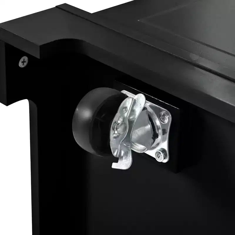 Isola da Cucina Nera / Grigio-Blu / Bianca Scanalata con Mobile Pattumiera e Ruote – 1 Persona