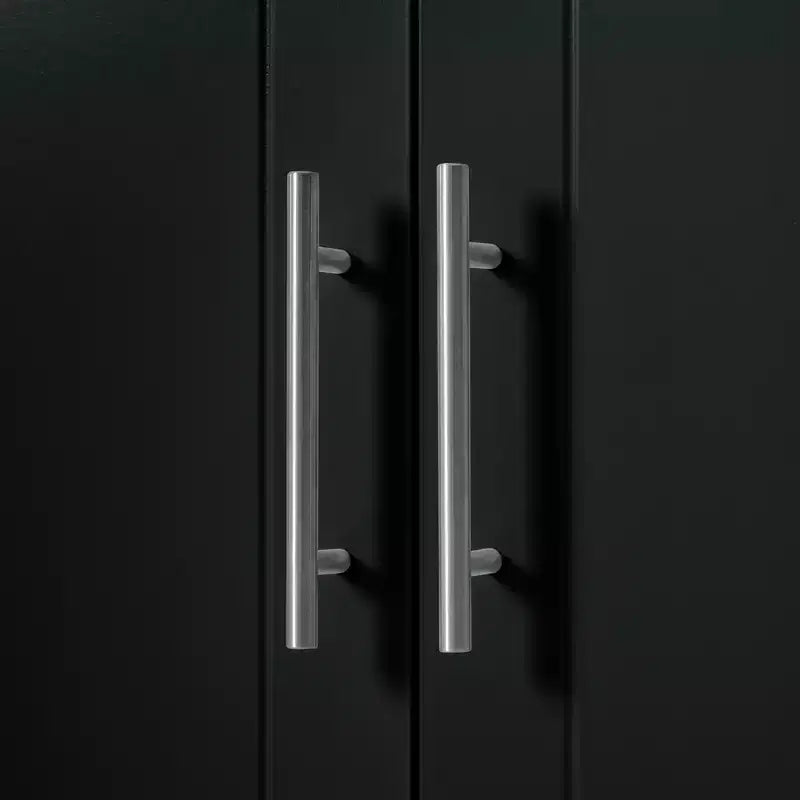 Isola da Cucina Nera / Grigio-Blu / Bianca Scanalata con Mobile Pattumiera e Ruote – 1 Persona