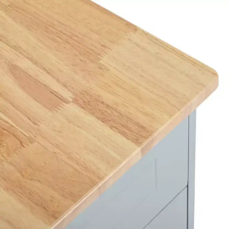 Isola da Cucina Nera / Grigio-Blu / Bianca Scanalata con Mobile Pattumiera e Ruote – 1 Persona