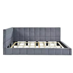 Divano letto in velluto beige/grigio con schienale, matrimoniale, per 1-2 persone