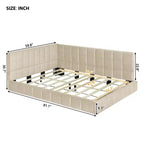 Divano letto in velluto beige/grigio con schienale, matrimoniale, per 1-2 persone