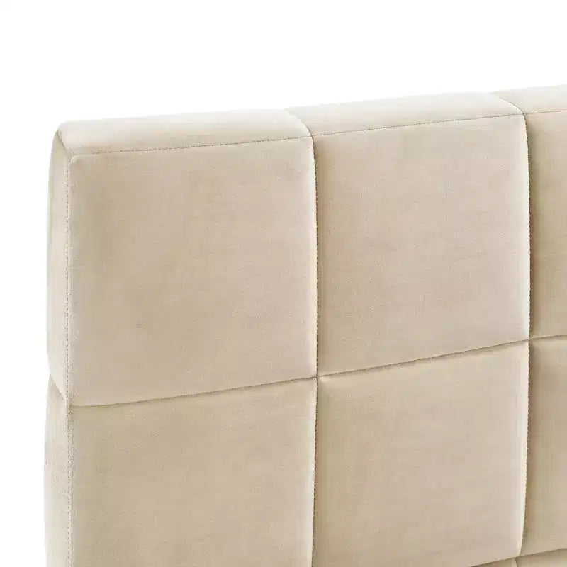 Divano letto in velluto beige/grigio con schienale, matrimoniale, per 1-2 persone