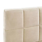 Divano letto in velluto beige/grigio con schienale, matrimoniale, per 1-2 persone